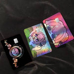 stickers carte bancaire laser waterproof antiusure dessin animé mascotte mignonne adhésifs rembourrables sans résidu