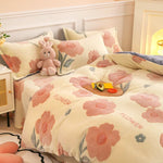 Housse de couette en flanelle avec accessoires de literie assortis