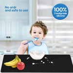 tapis cuisine silicone rectangulaire moderne antidérapant imperméable noir blanc gris table manger