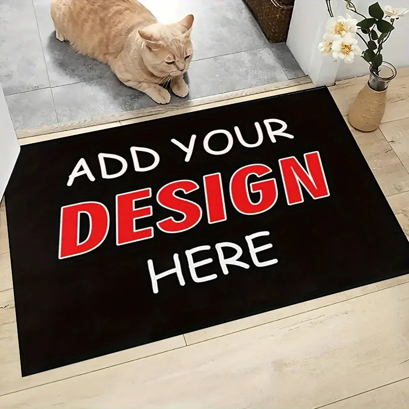 tapis moderne porte personnalisé lettres noires rouges antidérapant polyester mousse mémoire forme adultes salon