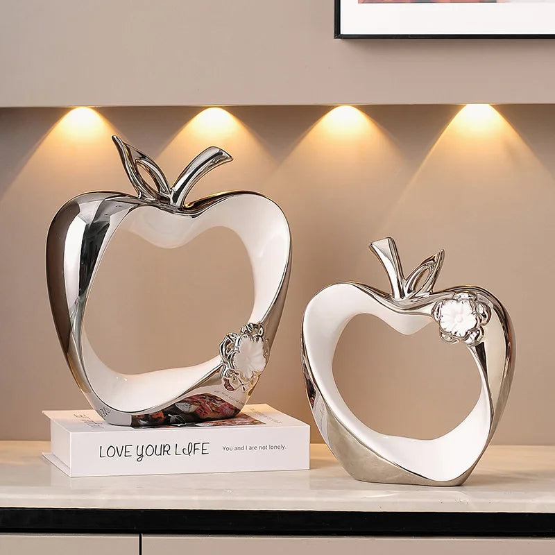 décoration intérieure moderne ornement pomme or blanc sculpture décorative haute qualité
