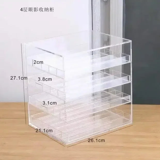 boîte rangement transparente moderne fards paupières blush rouge lèvres poudre cosmétiques minimaliste sans motif