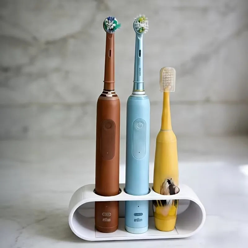 organisateur mural rangement brosses dents électriques blanc noir moderne minimaliste salle bain
