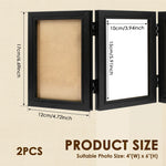 Cadre photo pliable triple moderne noir plexiglas 17x12cm photo 4x6inch