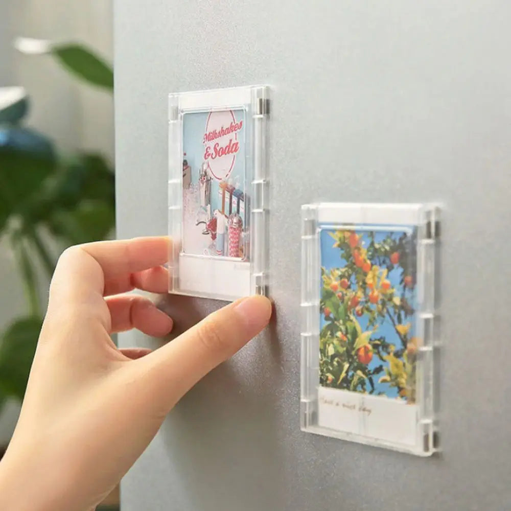 cadre photo transparent minimaux modernes clips métalliques photos polaroid diverse couleurs
