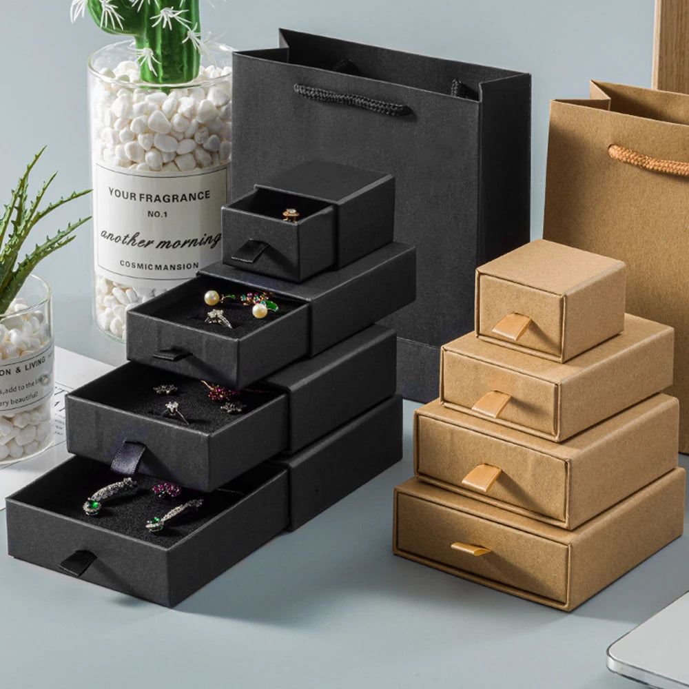 Lot de 10 boîtes créatives en papier pour bijoux sur étagère