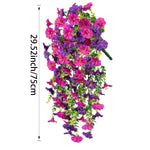 fleurs artificielles violet rose jaune petunia simulation crochet décoration intérieure mariage anniversaire