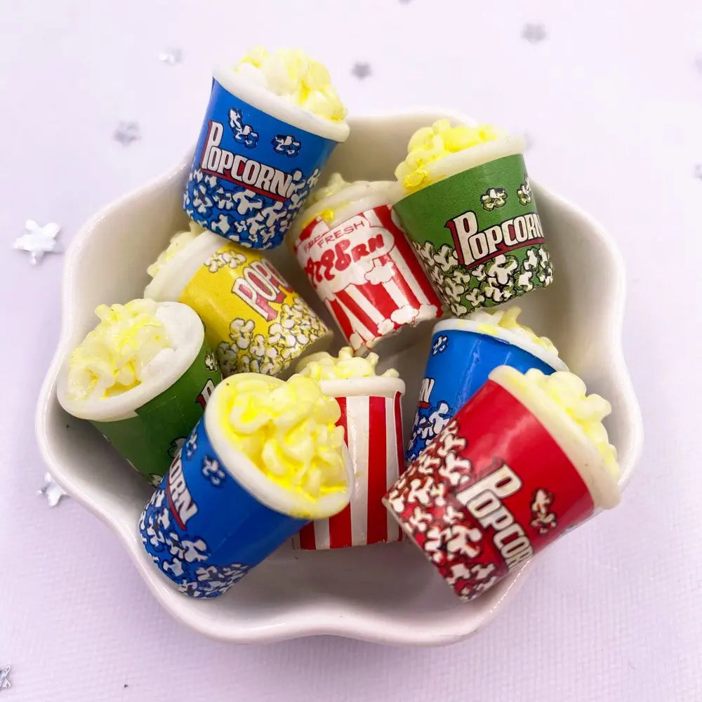 miniatures popcorn gobelets résine rouge bleu vert jaune blanc texturées films