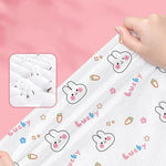 ensemble literie jetable blanc motifs colorés lapins nuages lucky élément