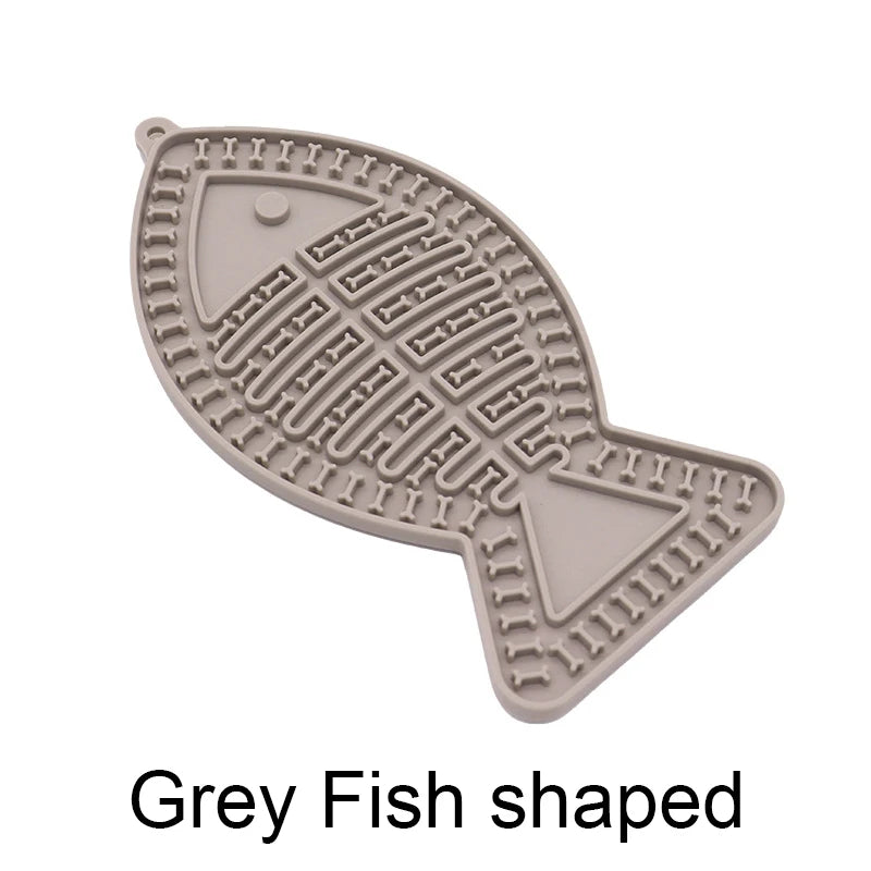 tapis alimentation lent chiens silicone ventouse distractive moderne pratique okolets nourriture animaux bleu gris