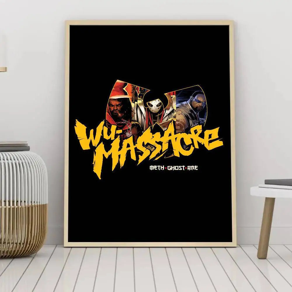 affiche autoadhésive moderne graphique pop art bar maison salonOpaque Noir Jaune Blanc Collage Texte