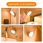 veilleuse nuit lampe led rechargeable aimant magnétique rotation 360 blanc moderne sensor motion detection