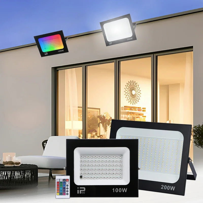 projecteur led moderne 6500k rgb étanche garage extérieur 220v 10w 200w