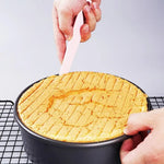couteau gâteau dents scie spatule réglable blanc rose utilitaire pâtisserie cuisine pliable rigide