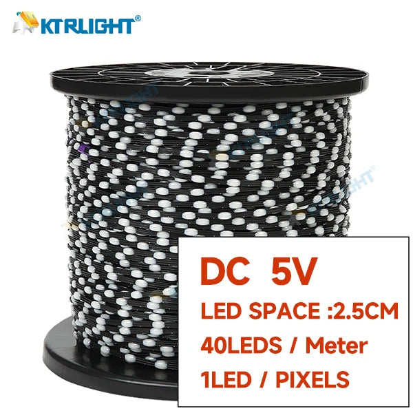 ruban led noir points blancs 5v ws2811 imperméable programmable 10m 50m 100m adresstable arduino