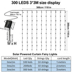 guirlande lumineuse solaire extérieure jaune doré rideau vertical festif romantique ip65 led pvc