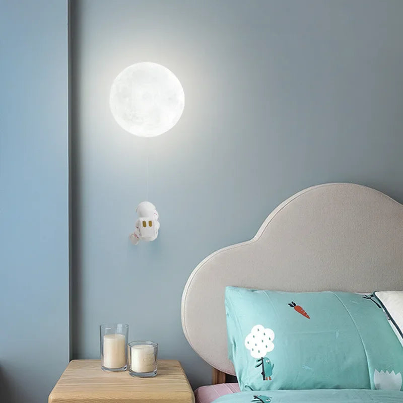 appliques murales modernes lampes décoratives astronautes lunes éclairage blanc bébé chambre