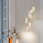 suspension lumineuse moderne spirale noir doré blanc translucide scandinave