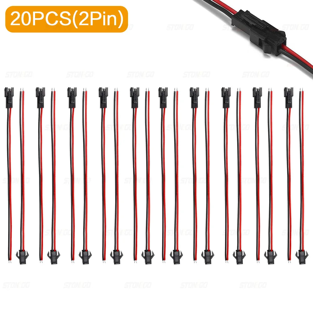 câbles électrique connecteurs mâle femelle 24v 2pin 3pin 4pin 5pin noir rouge vert
