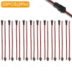 câbles électrique connecteurs mâle femelle 24v 2pin 3pin 4pin 5pin noir rouge vert