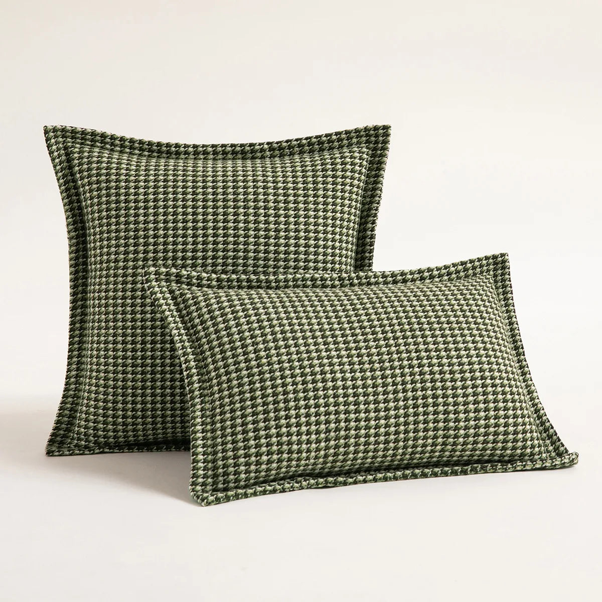 coussin carré décoratif maison moderne motif carreaux marron gris vert 45x45cm 30x50cm 50x50cm