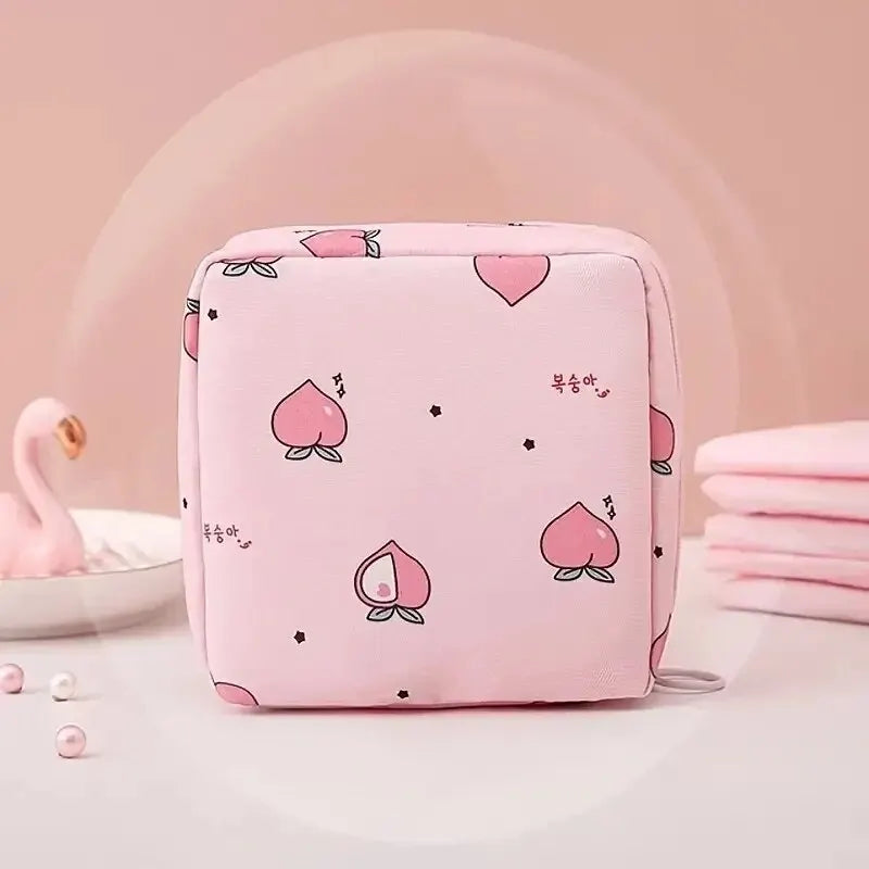 sac maquillage bleu rose noir moderne imprimé animaux cactus fruits glissière chargeur écouteurs portable