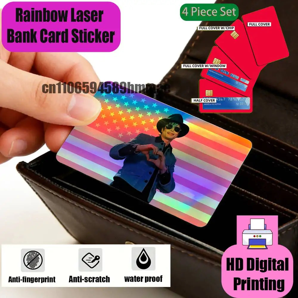 film protection carte bancaire multicolore moderne holographique adhésif
