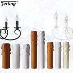couvertures bougie E14 modernes marron clair blanc noir gouttes liquide opaques 10 pièces