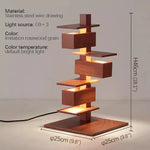 lampe sol bois marron clair marron foncé minimaliste contemporain led base plate