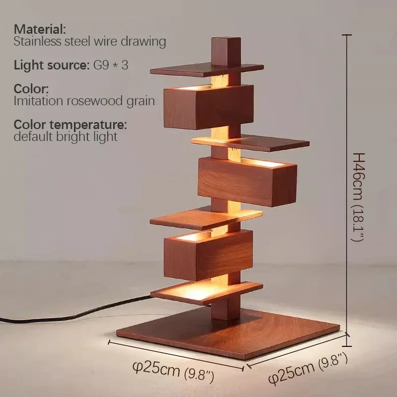 lampe sol bois marron clair marron foncé minimaliste contemporain led base plate