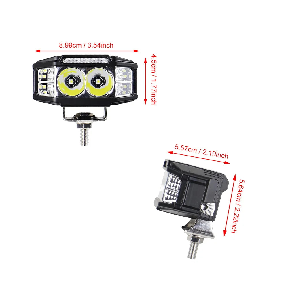 feux travail led 26w noir jaune moderne robuste lentilles ip67 vis included