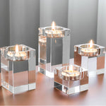 supports bougie modernes transparents cube adhésif décoration maison bougie assortie petite chauffe plat