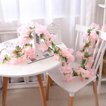 guirlande artificielle fleurs cerisier rose clair blanc anniversaire mariage romantiqueintérieur decoration