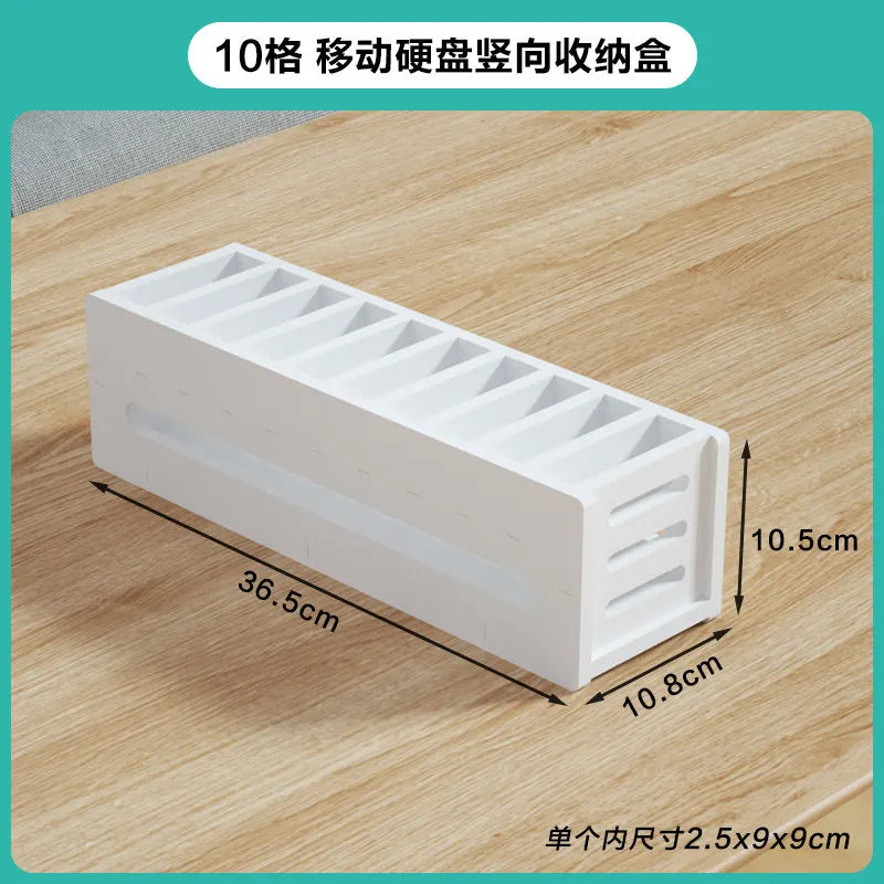 organisateur moderne blanc grille noire réutilisable porte cartes disques durs rangement vertical.storage.box