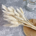 bouquet fleurs séchées forme lapin décoration table mariage anniversaire baby shower pampas lagurus phragmites