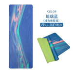 tapis yoga marbré vert pastel violet bleu moderne antidérapant 5mm