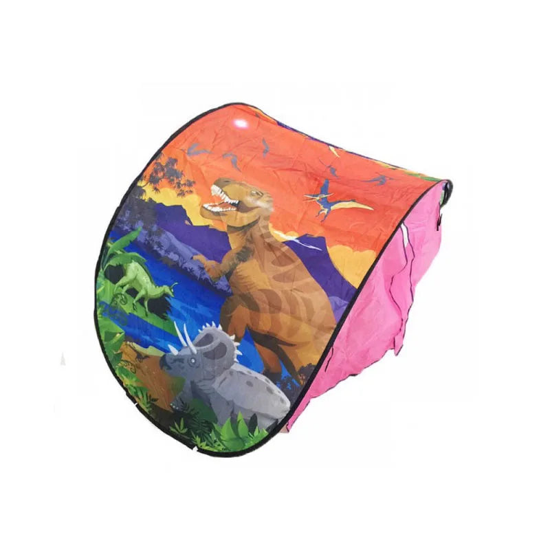 tente pliable enfantine paysage fantastique violet bleu noir blanc vert orange rose gris stars