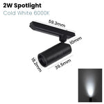 projecteur led noir moderne aimanté rail 12v 2w 2000lm industrial