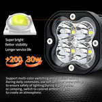 lampe led phare antibrouillard jaune blanc noir moderne robuste tout terrain ip68 12v 24v