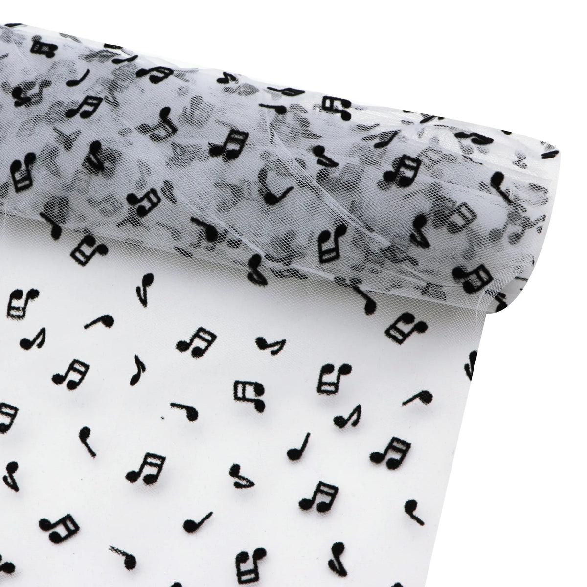 tissu blanc notes musicales semi transparent brocart polyester occasion bricolage moderne graphique