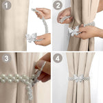 boucle rideau gris rose bleu doré papillon strassé blanches élégante décorative clip fixe