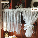 rideau tulle blanc dentelle motifs floraux translucide classique romantique maison 100cmx213cm