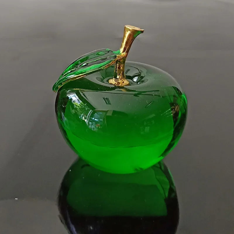 pomme rouge verre mat artisanal pomme jaune verre mat artisanal pomme verte verre mat