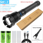 lampe torche rechargeable 15000mAh LED 2300lm zoomable USB moderne résistante autodéfense banque alimentation