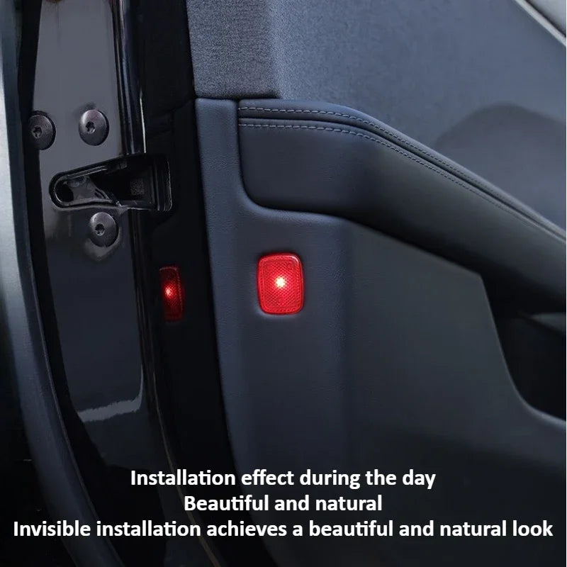 lampe signalisation porte rouge adhésive moderne voiture 12v led warning light anti collision