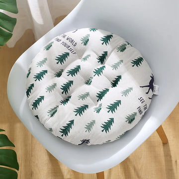 coussin chaise rond confortable mousse polyestère motif géométrique repas siège maison