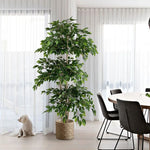 plante artificielle arbre ficus vert feuilles uniformes moderne décoration extérieure intérieure pot 180cm
