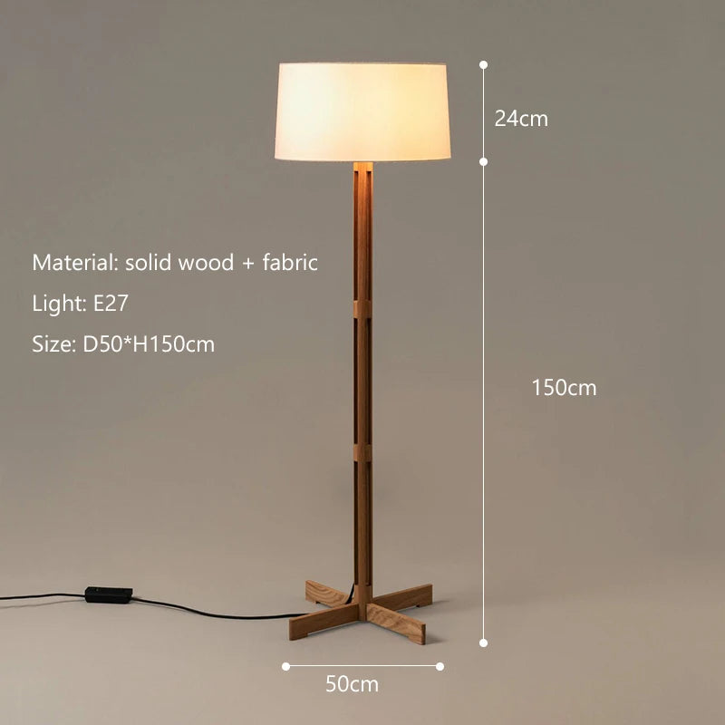 lampe moderne minimaliste bois blanc abatjour tissu base fixe led 21w 30w