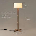lampe moderne minimaliste bois blanc abatjour tissu base fixe led 21w 30w