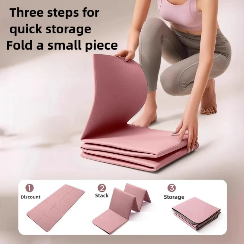 tapis yoga pliable rose texture non slip motifs géométriques moderne pratique 61cm large 183cm